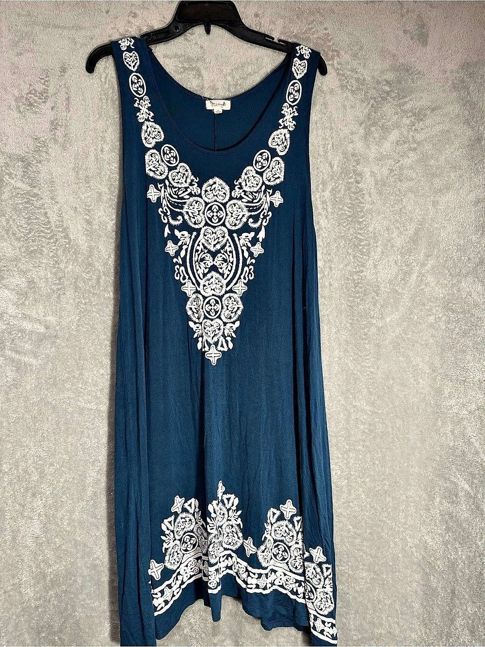 Foxxy Paisley Maxi Dress Blue & White Size 2X Like New